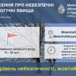 Николаевщина в «желтой» зоне опасности: ожидается мощный ветер