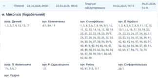 Масштабные отключения в Николаеве: где не будет света в понедельник