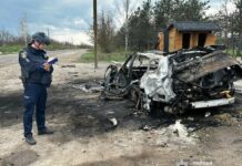 российский дрон в Николаевской области уничтожил машину и ранил людей, — ФОТО